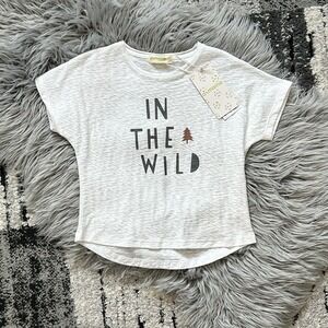 Aimama Boys "In The Wild" White Short Sleeve Graphic Tee Size 4T NEW
